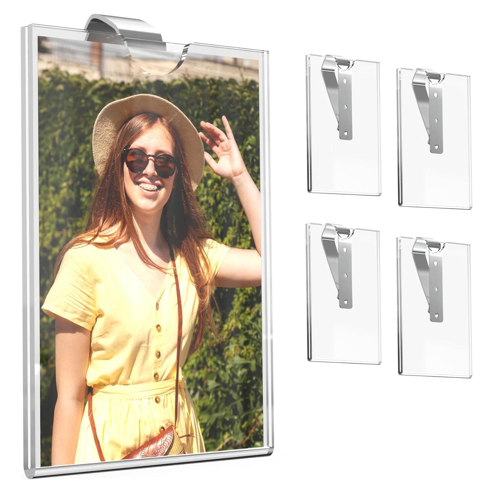 Soportes de Fotos de Acrílico NiHome para Visera de Coche - 4 Piezas