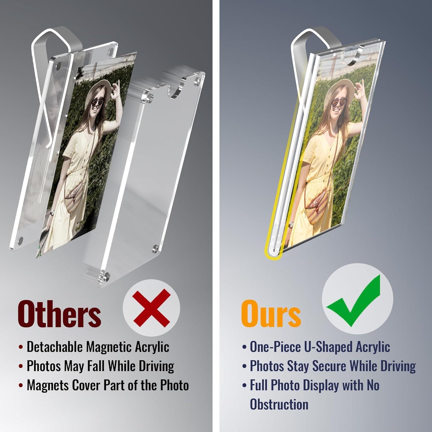 Soportes de Fotos de Acrílico NiHome para Visera de Coche - 4 Piezas