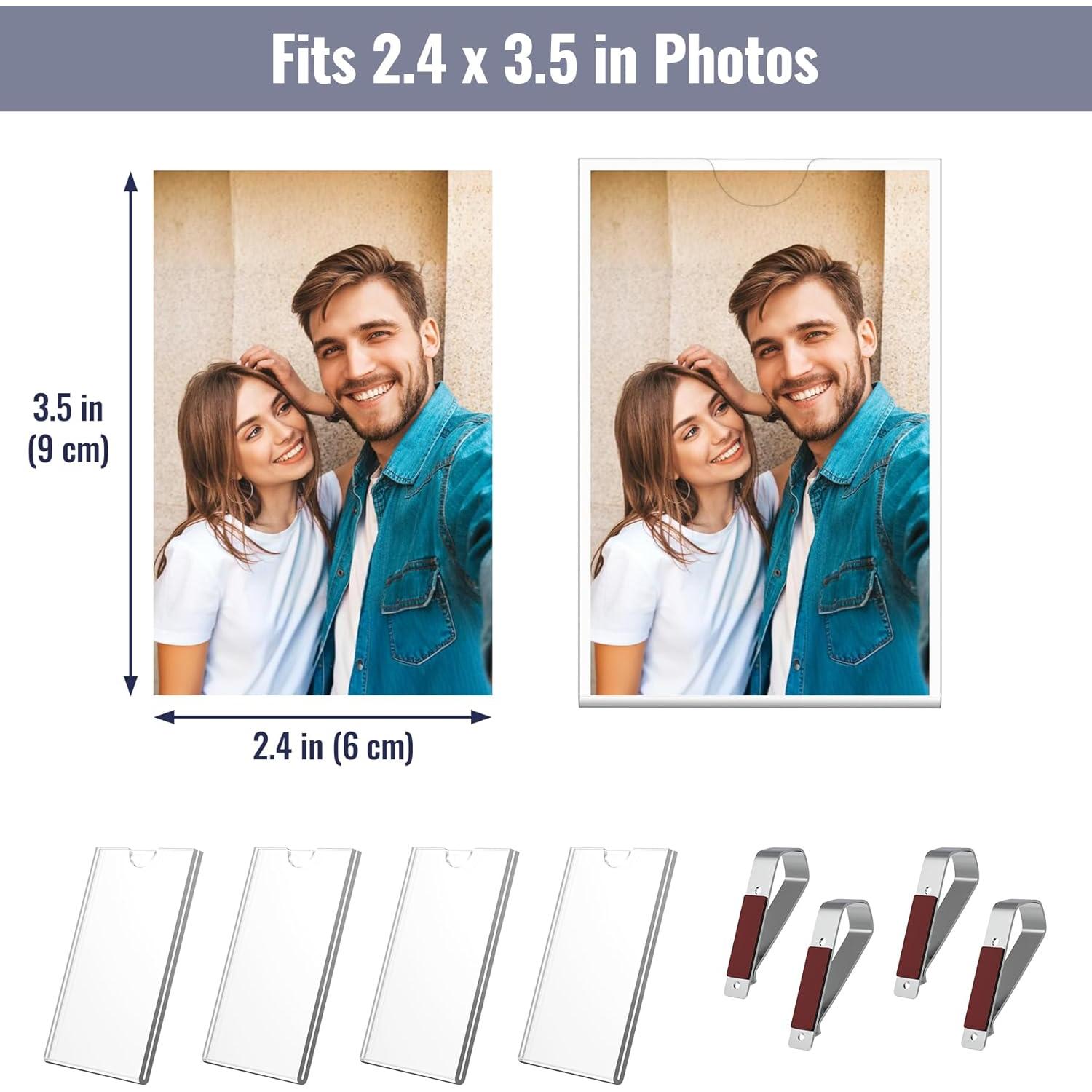 Soportes de Fotos de Acrílico NiHome para Visera de Coche - 4 Piezas