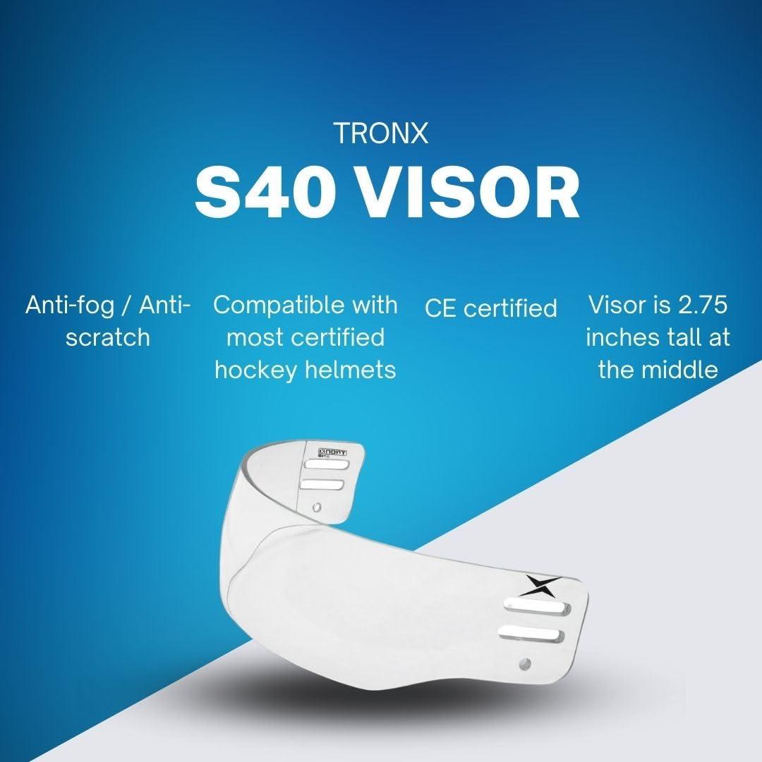 Visera Cortada Ventilada TronX S40 para Hockey Transparente CE