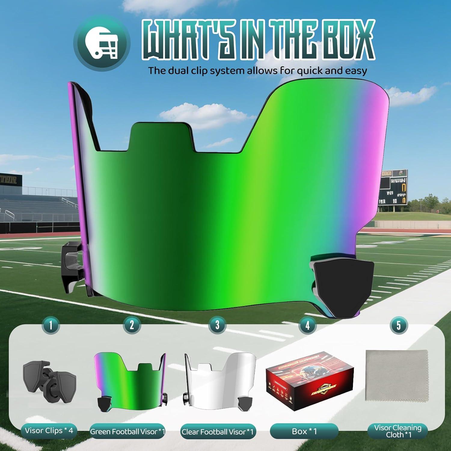 Visera de Fútbol ROMRLD 2-Pack Verde Neón y Clara, A prueba de Roturas