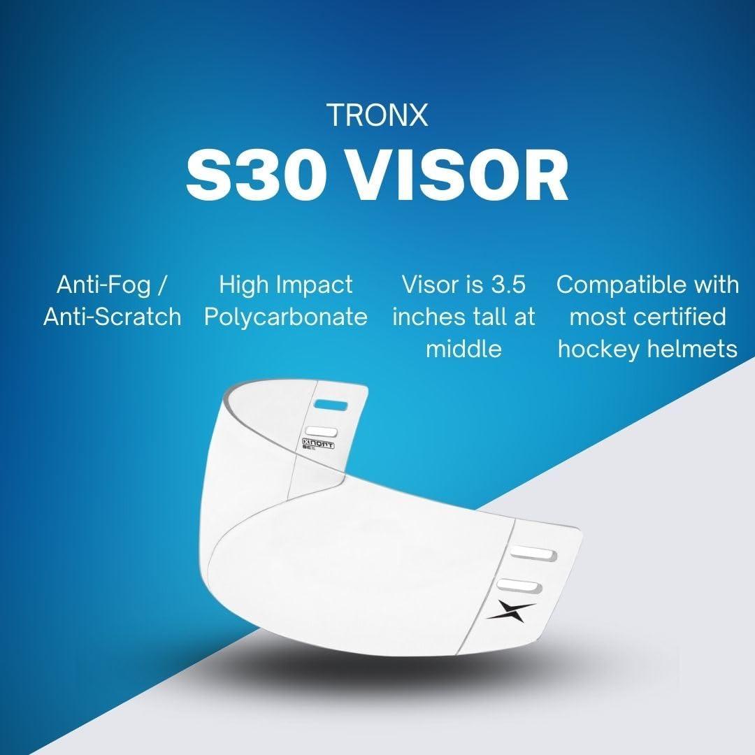 Casco de Hockey TronX S30 Mediano Visera Clara Anti-Rasguños