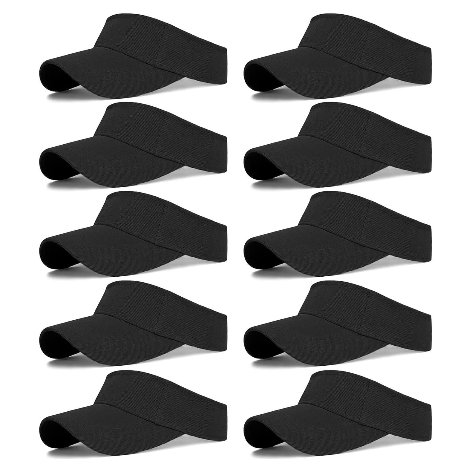 10 Gorras Visera Ajustables UV Niños 6-12 Años - Negro
