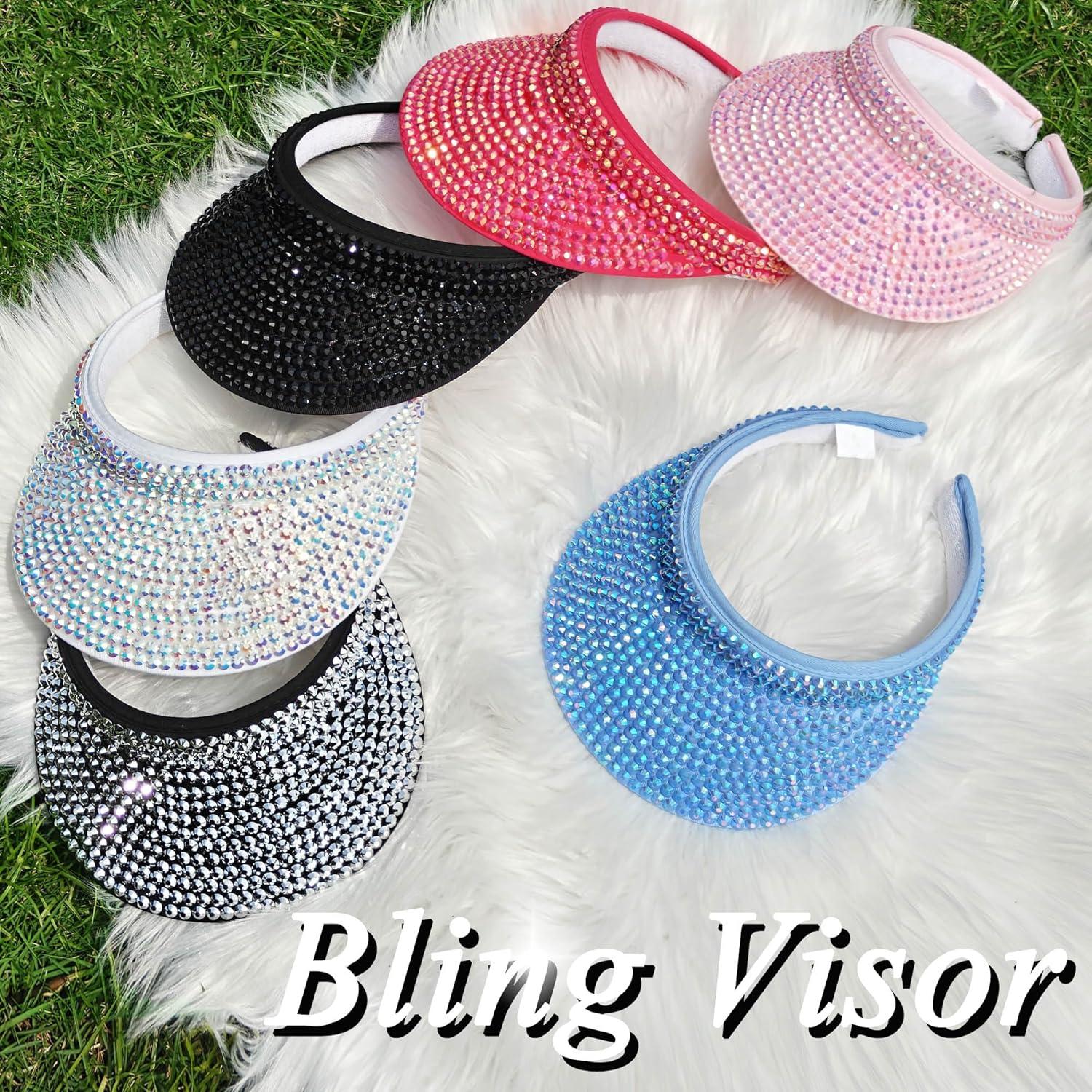 Gorra Visera de Sol Unisex Ajustable con Rhinestones - Bling Cap