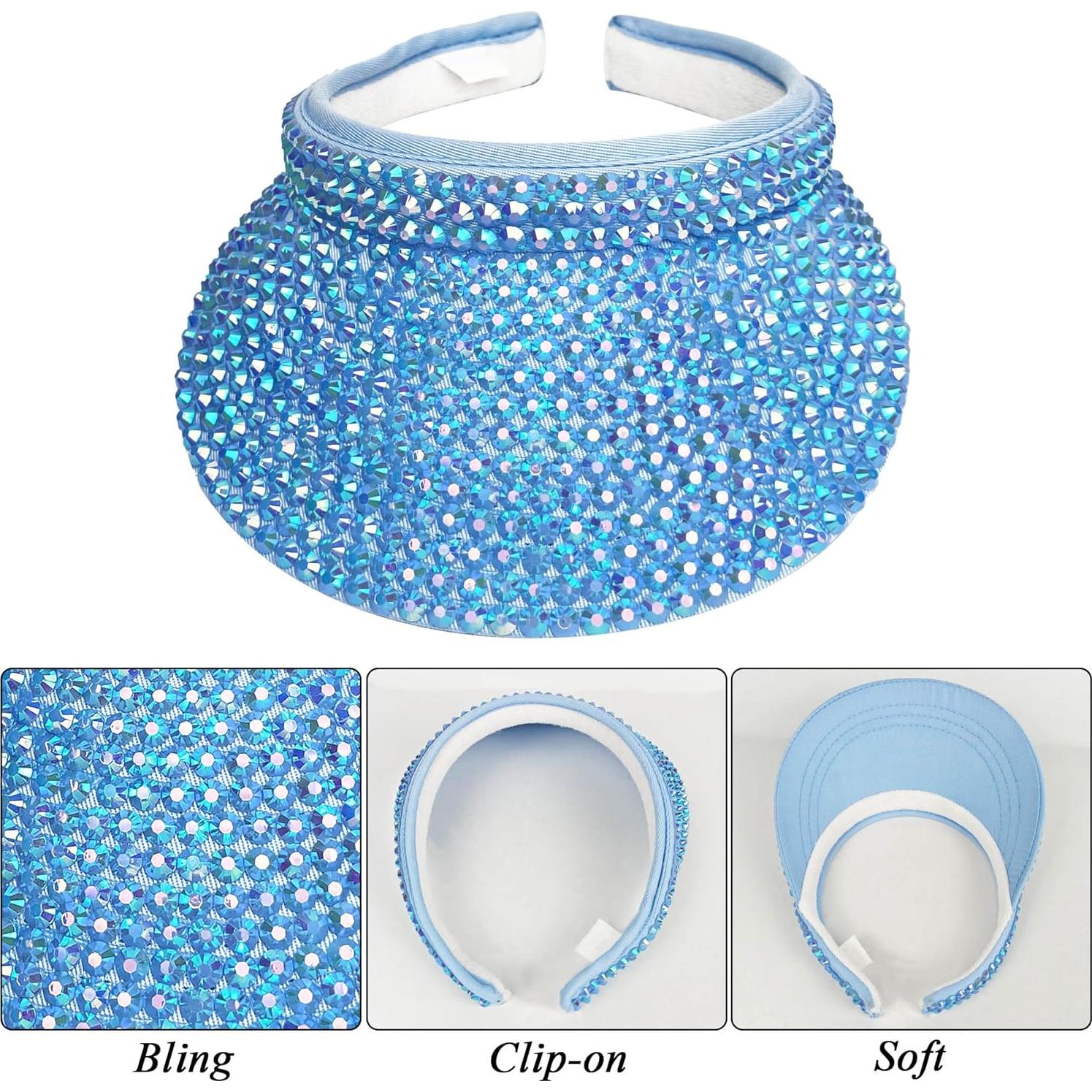 Gorra Visera de Sol Unisex Ajustable con Rhinestones - Bling Cap