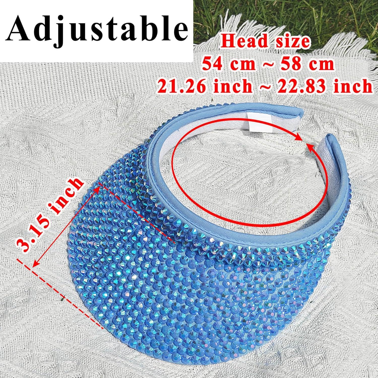 Gorra Visera de Sol Unisex Ajustable con Rhinestones - Bling Cap