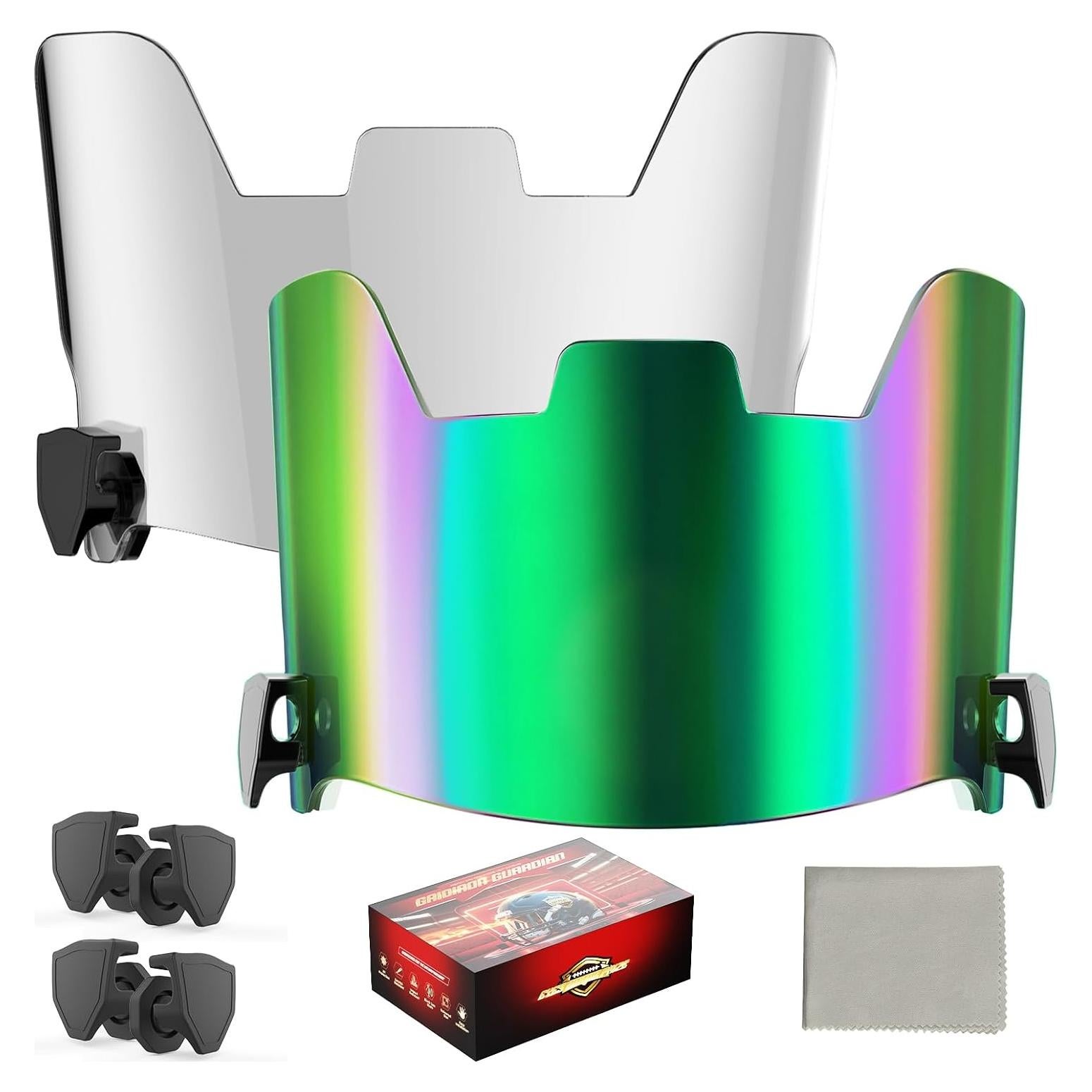 Visera de Fútbol KUBQLIG Verde Esmeralda y Clara - Combo 2 Lentes