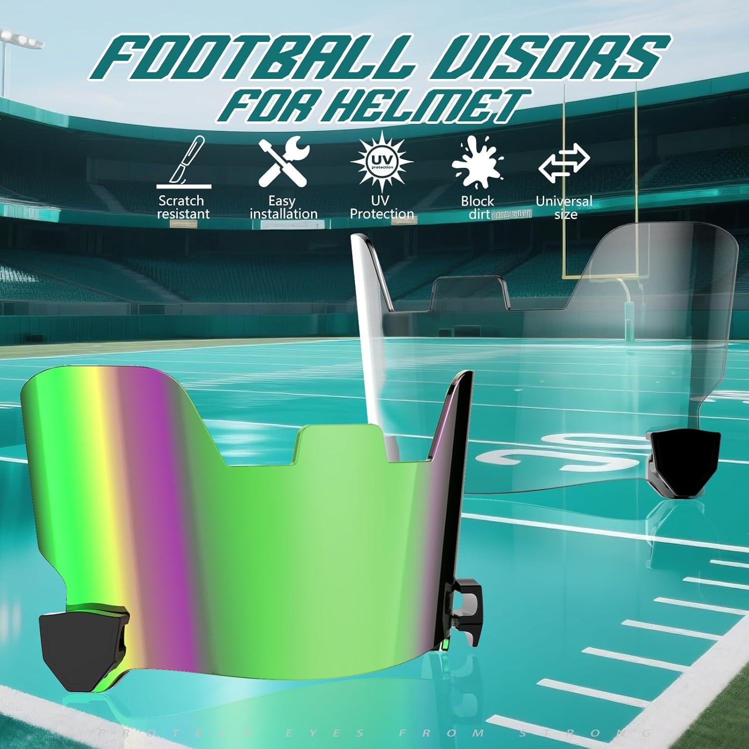 Visera de Fútbol KUBQLIG Verde Esmeralda y Clara - Combo 2 Lentes