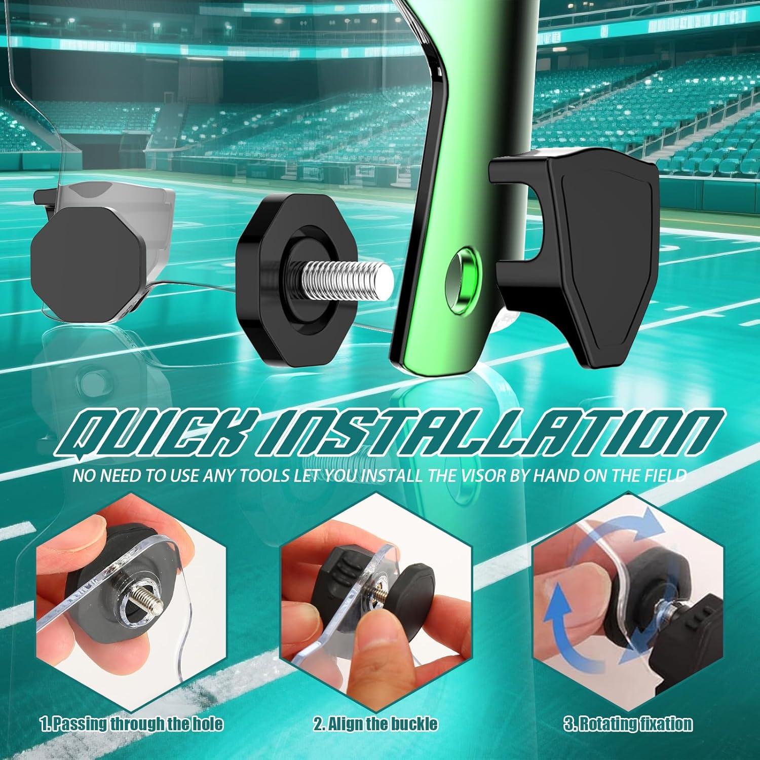 Visera de Fútbol KUBQLIG Verde Esmeralda y Clara - Combo 2 Lentes