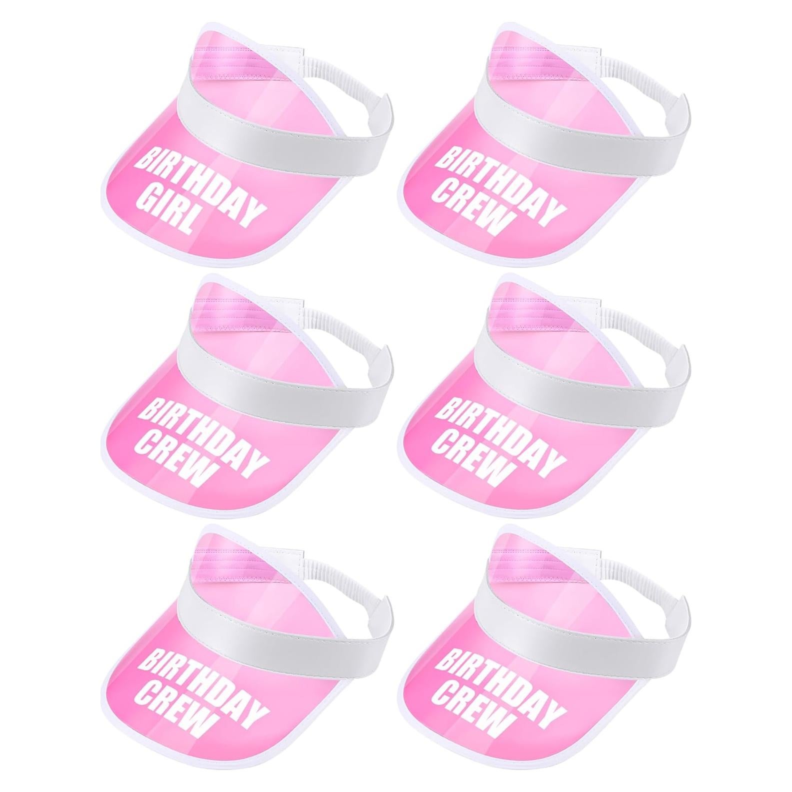 Gorras de Sol Jecery 6 Piezas para Cumpleaños Niñas Rosa