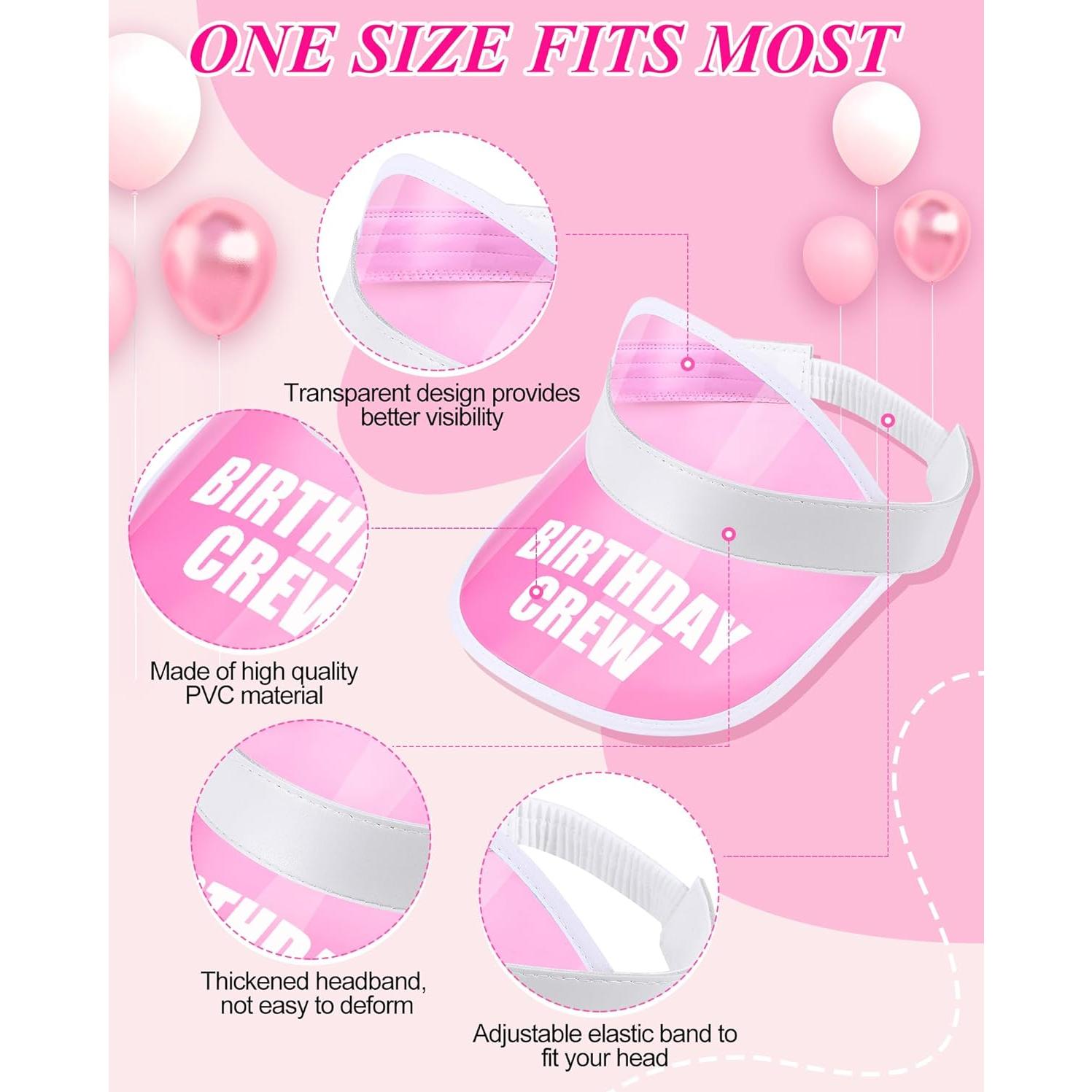 Gorras de Sol Jecery 6 Piezas para Cumpleaños Niñas Rosa