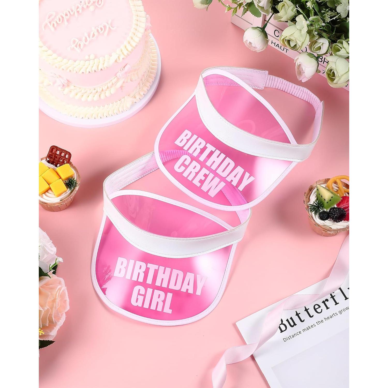 Gorras de Sol Jecery 6 Piezas para Cumpleaños Niñas Rosa