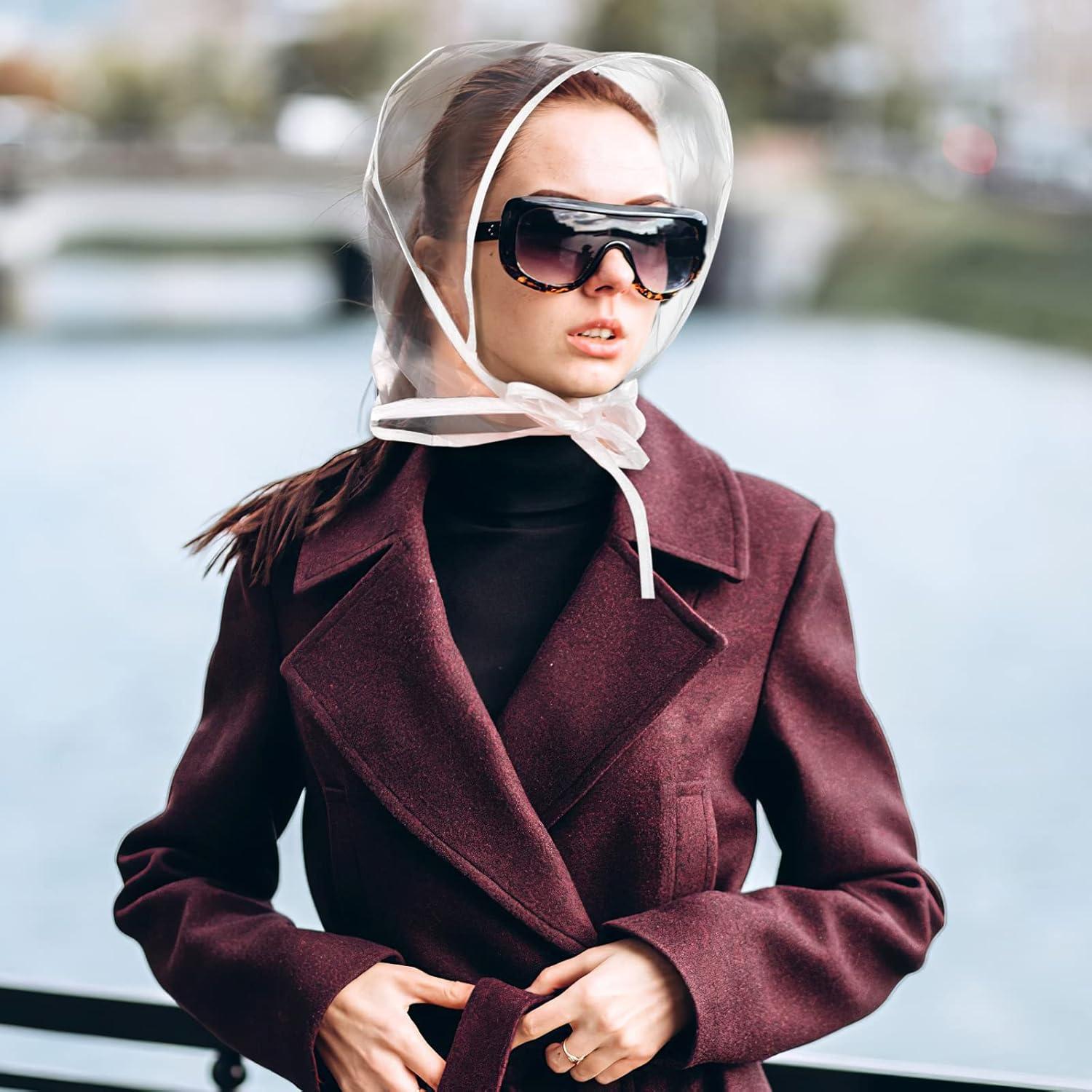 6 Gorras de Lluvia Transparentes Impermeables para Mujer