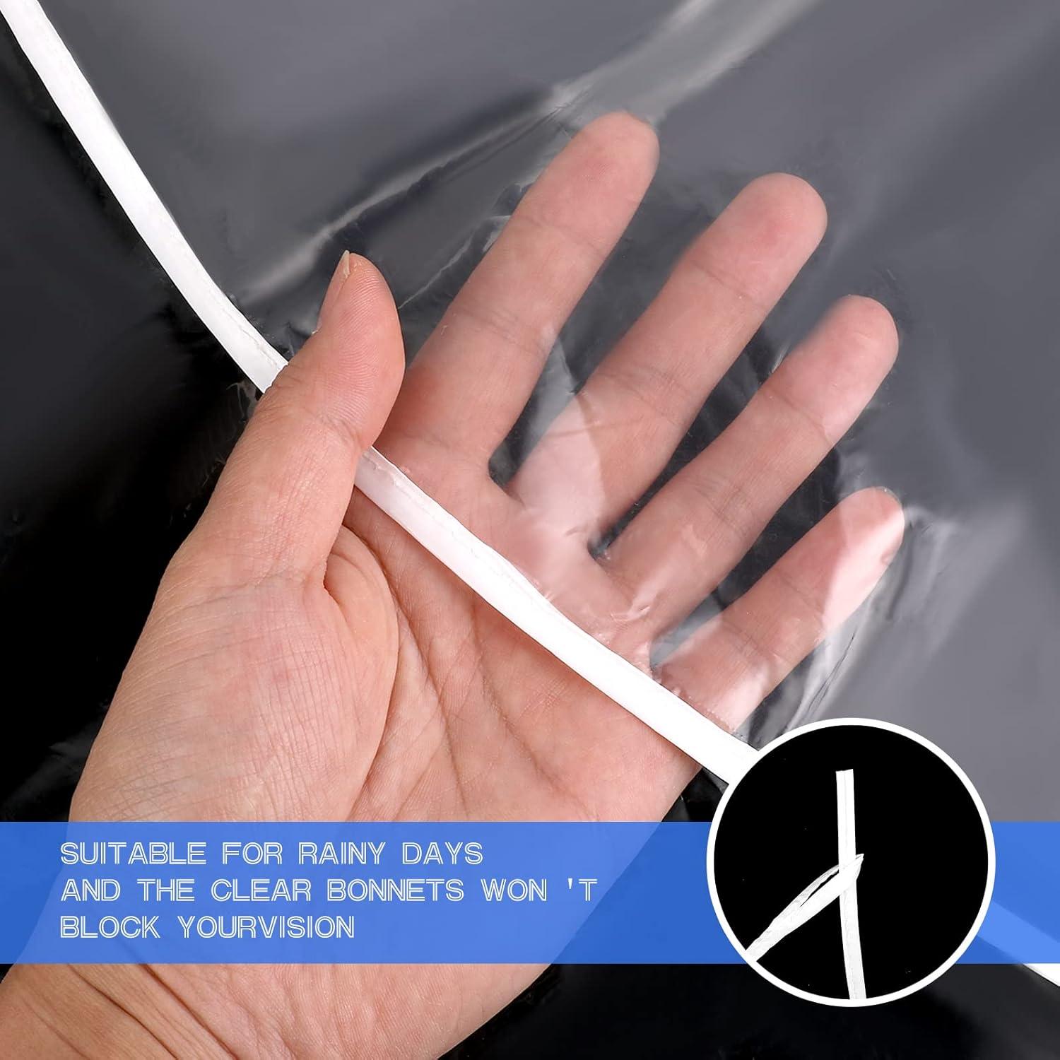 6 Gorras de Lluvia Transparentes Impermeables para Mujer