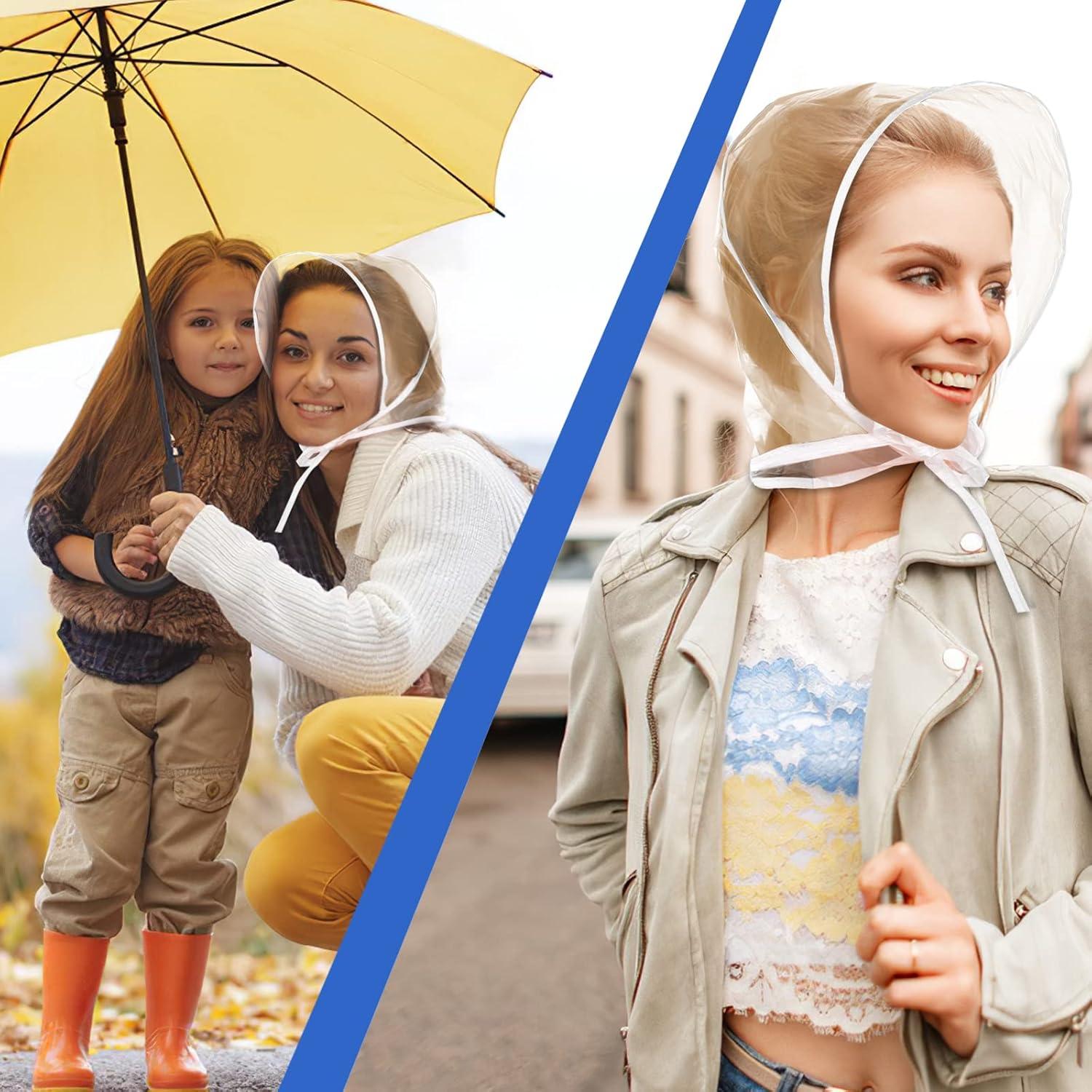 6 Gorras de Lluvia Transparentes Impermeables para Mujer