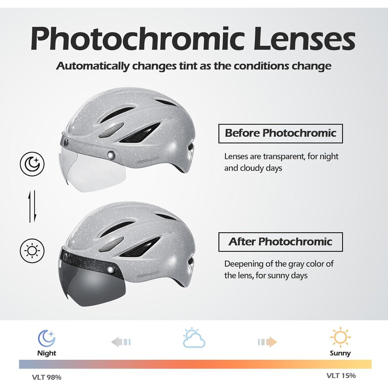 Casco de Bicicleta Odoland SP0916PNW Ajustable con Visera Solar