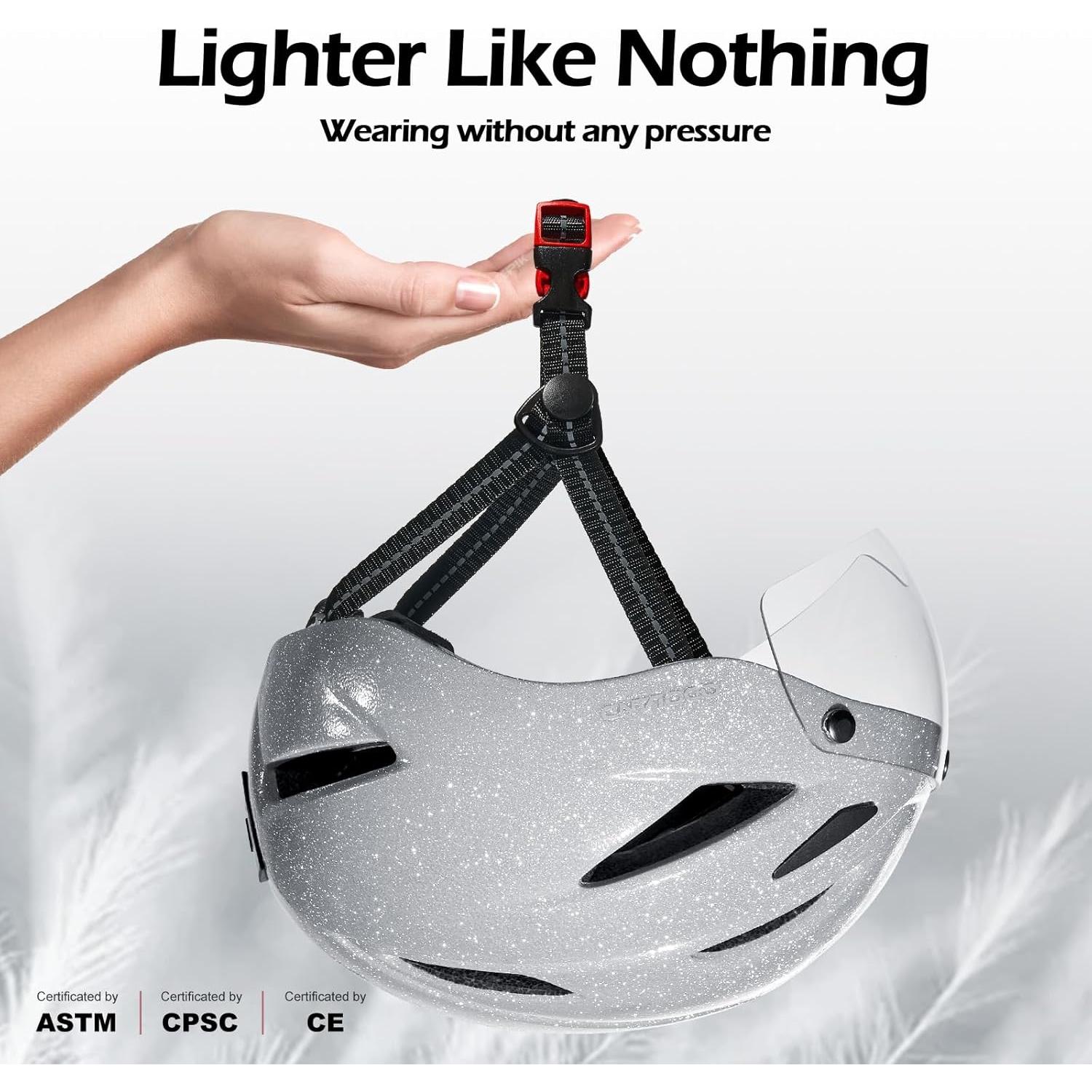 Casco de Bicicleta Odoland SP0916PNW Ajustable con Visera Solar