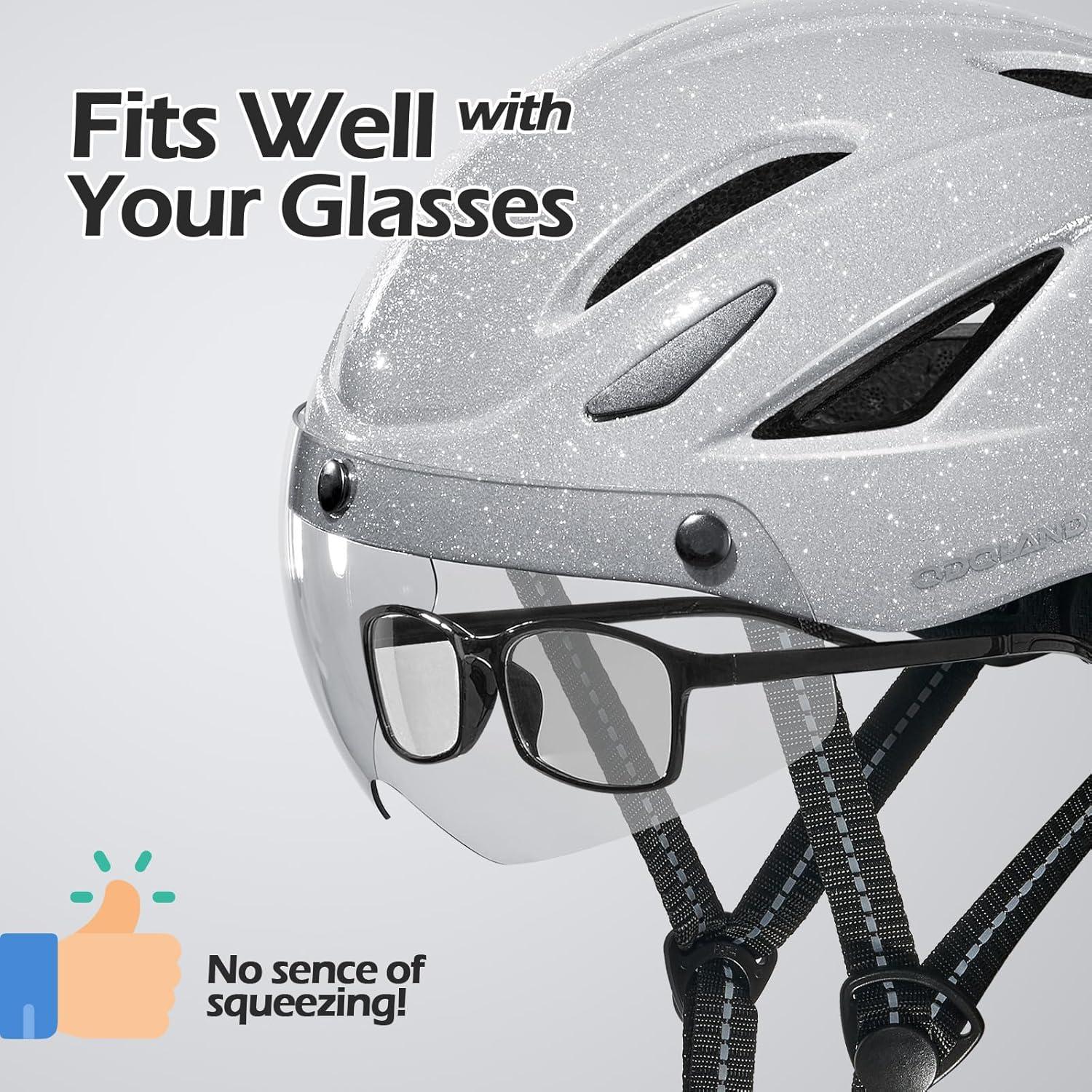 Casco de Bicicleta Odoland SP0916PNW Ajustable con Visera Solar