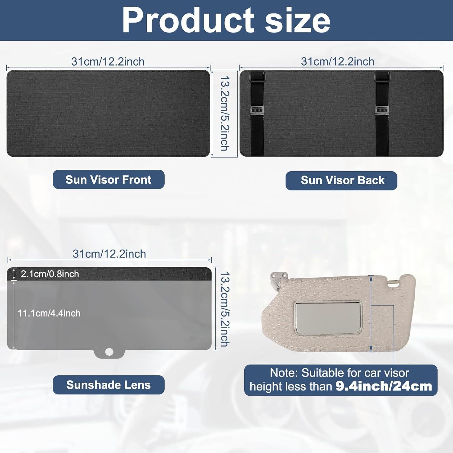 Extensor de Visera Solar NAZZO Negro, Anti-Deslumbrante, Universal