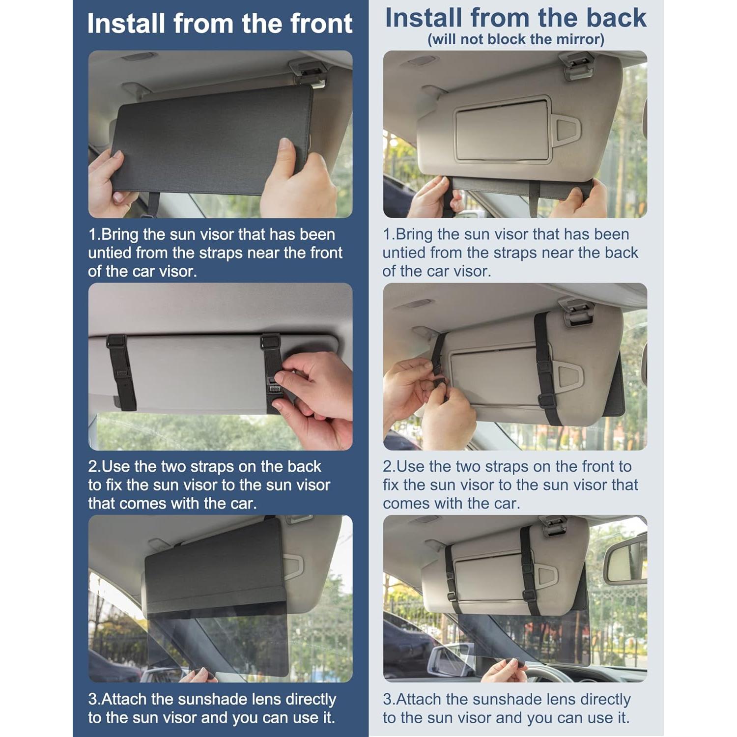 Extensor de Visera Solar NAZZO Negro, Anti-Deslumbrante, Universal