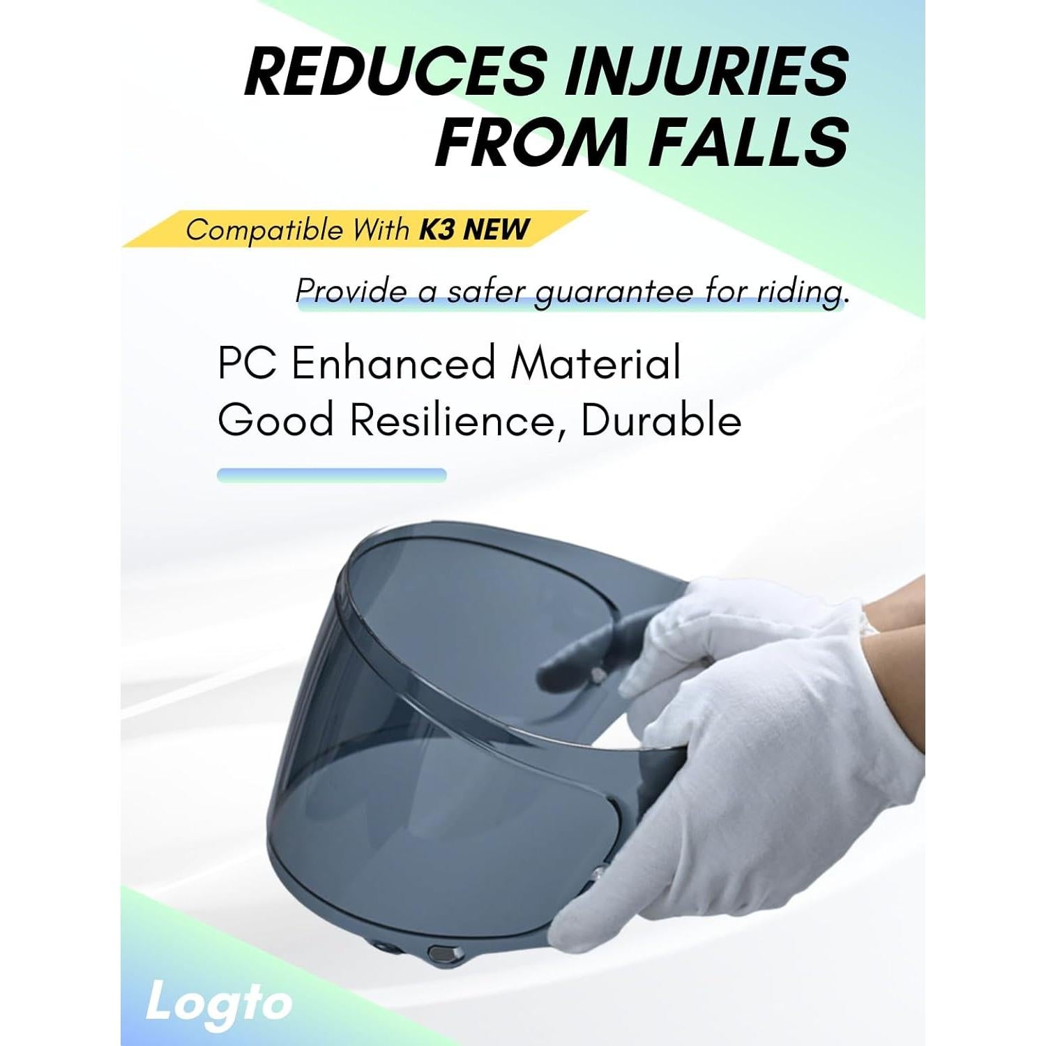 Visor de Casco Logto K3 Nuevo Transparente Revo Rojo