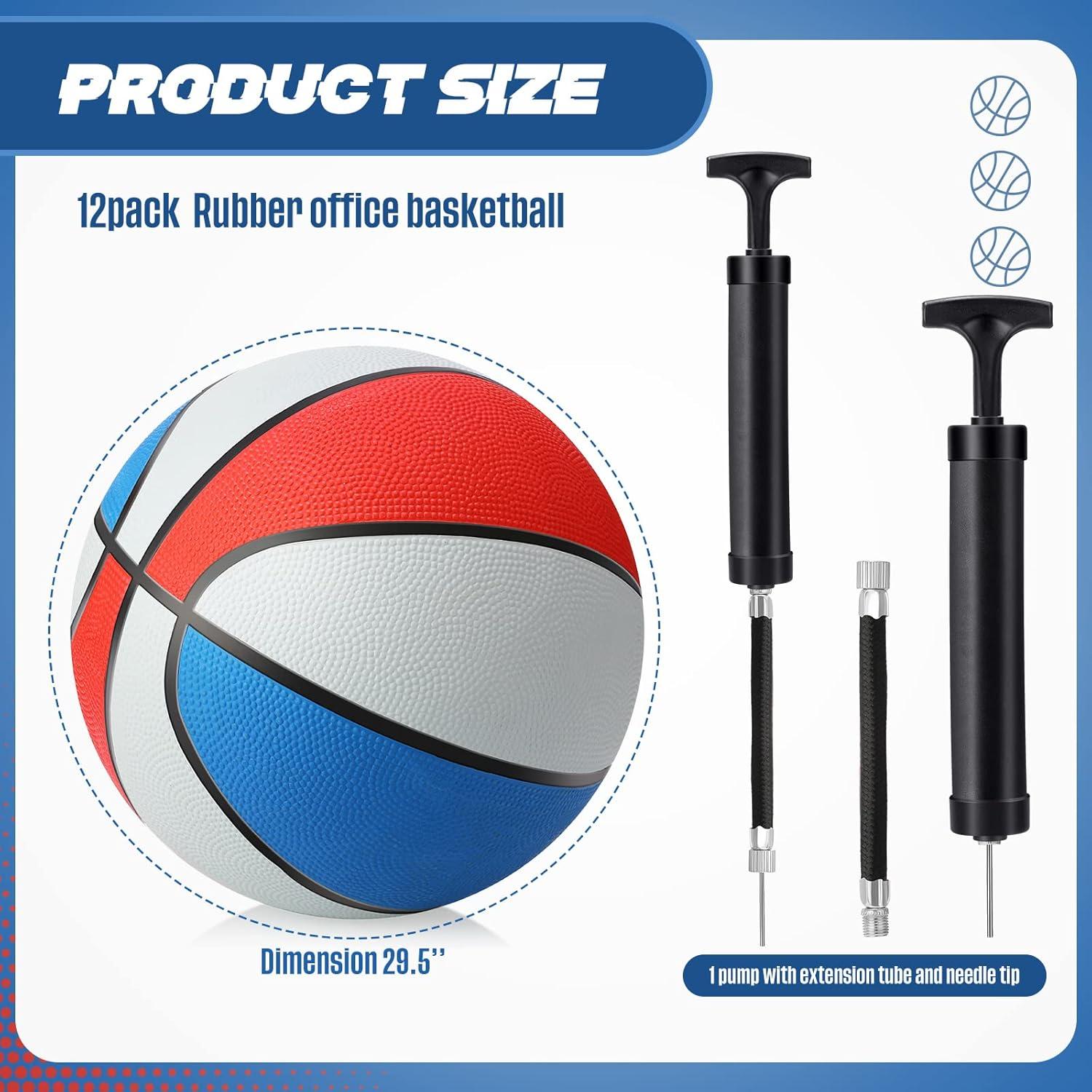 Jerify 12 Balones de Baloncesto Tamaño 7 con Bomba