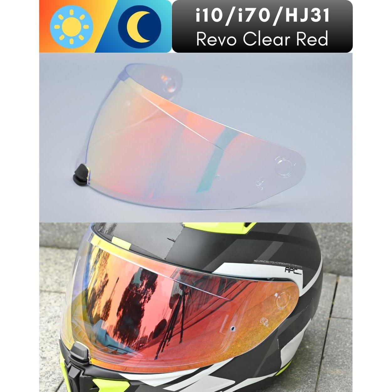 Visera de Reemplazo Logto I70 HJ-31 Revo Claro Rojo Universal