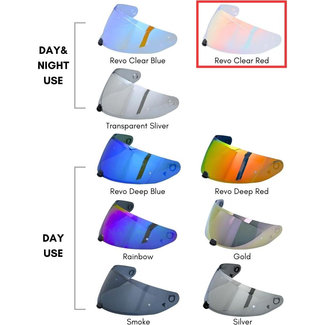 Visera de Reemplazo Logto I70 HJ-31 Revo Claro Rojo Universal