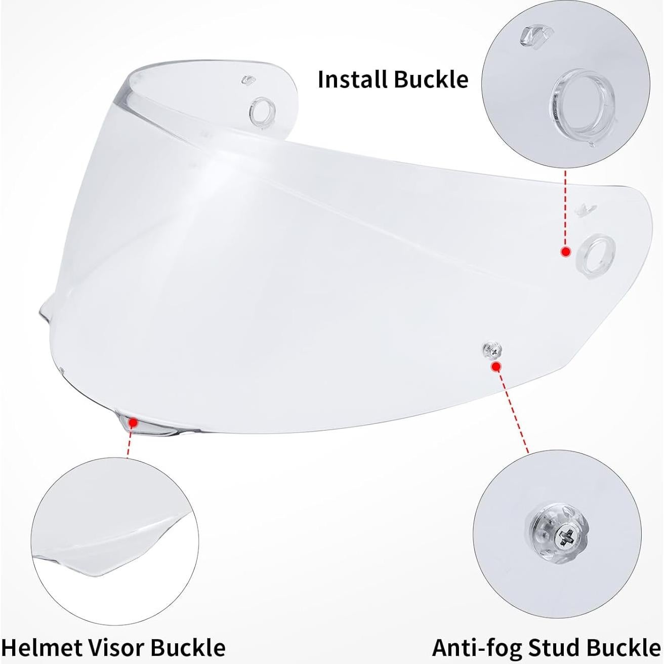 Visor de Casco MXJ Gear HJ-33 Transparente Anti-rayones