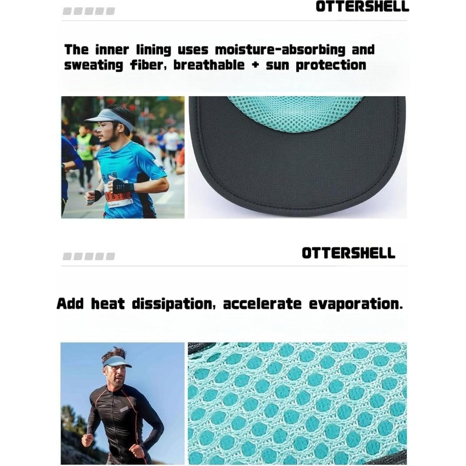 Visera de Sol Deportiva OTTERSHELL - Protección UV UPF 50+