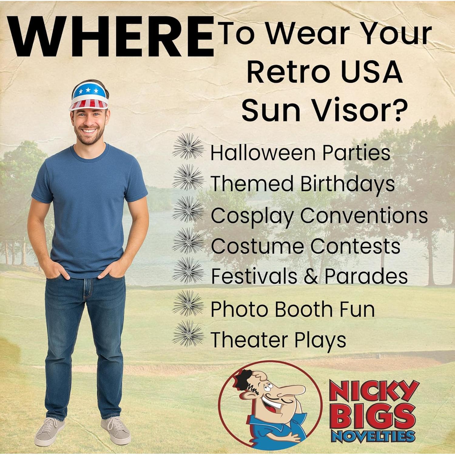 Gorra Visor Patriótico Nicky Bigs - Bandera Americana 20 cm