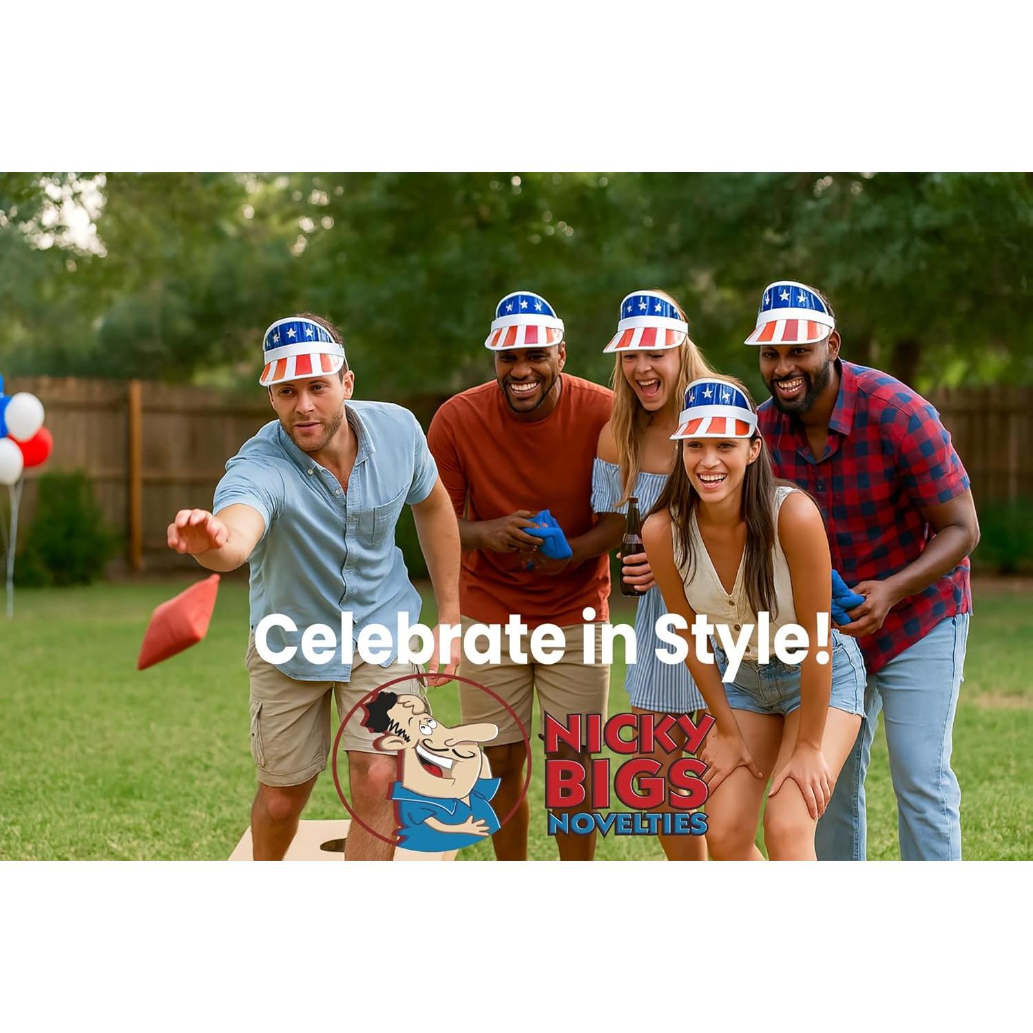 Gorra Visor Patriótico Nicky Bigs - Bandera Americana 20 cm