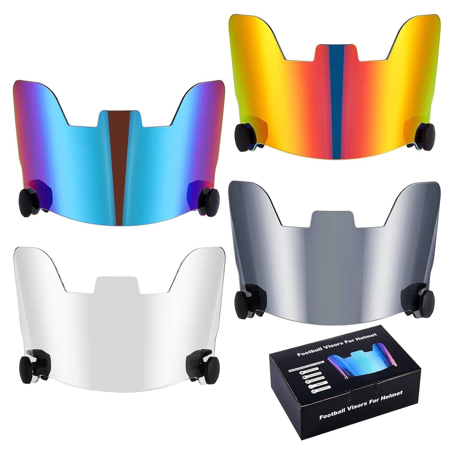 Viseras de Fútbol Umigy 4 Pcs para Casco Adulto UV Resistente