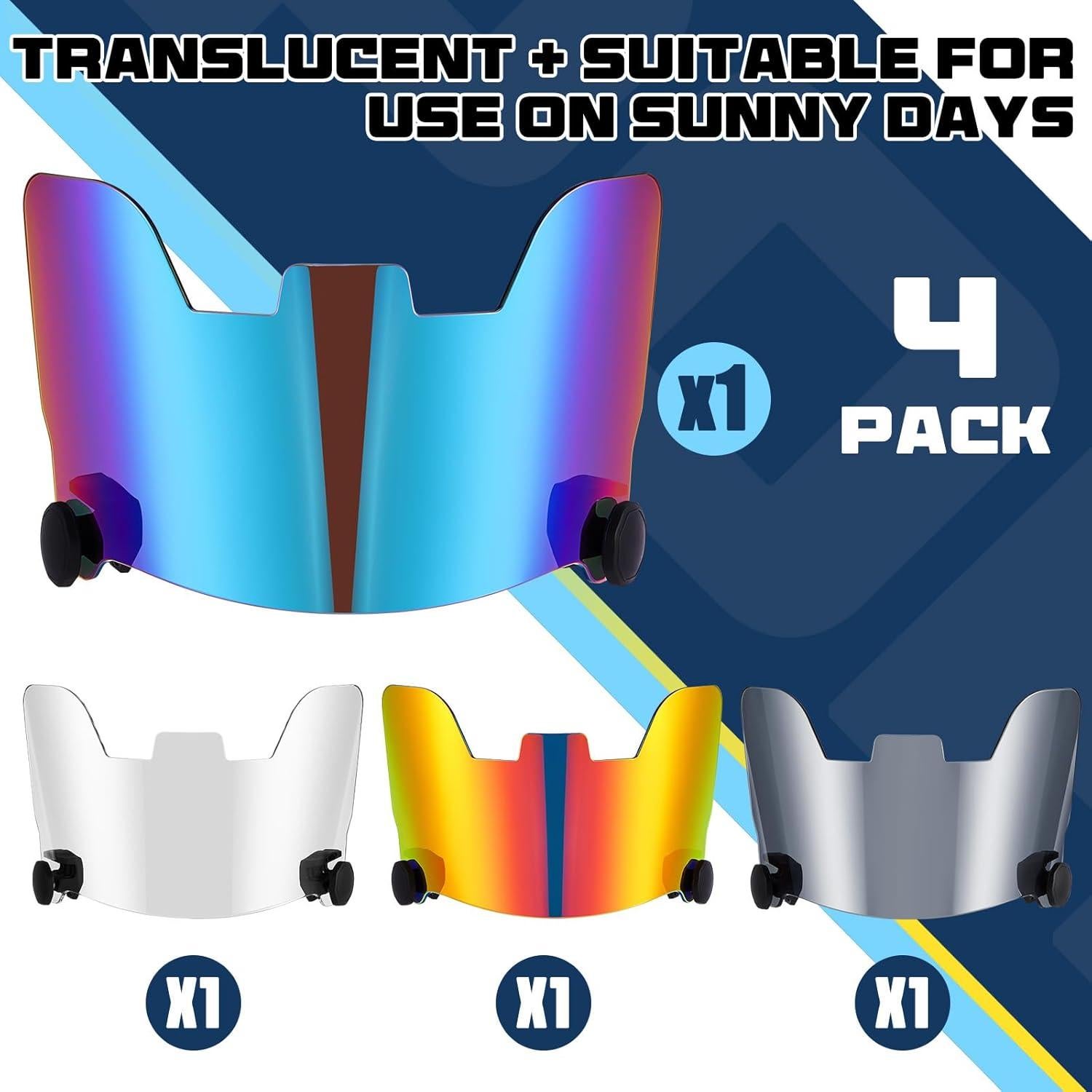 Viseras de Fútbol Umigy 4 Pcs para Casco Adulto UV Resistente