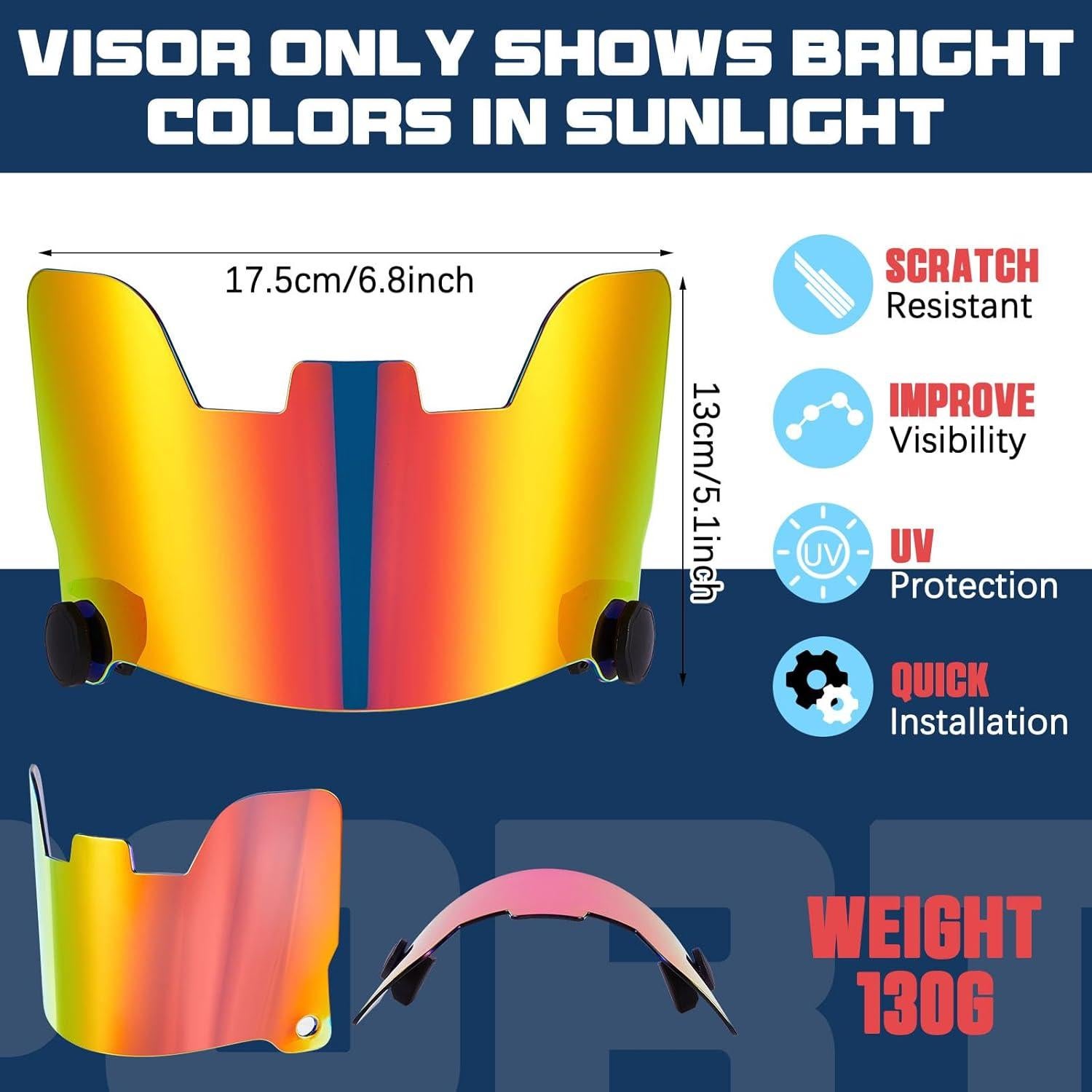 Viseras de Fútbol Umigy 4 Pcs para Casco Adulto UV Resistente