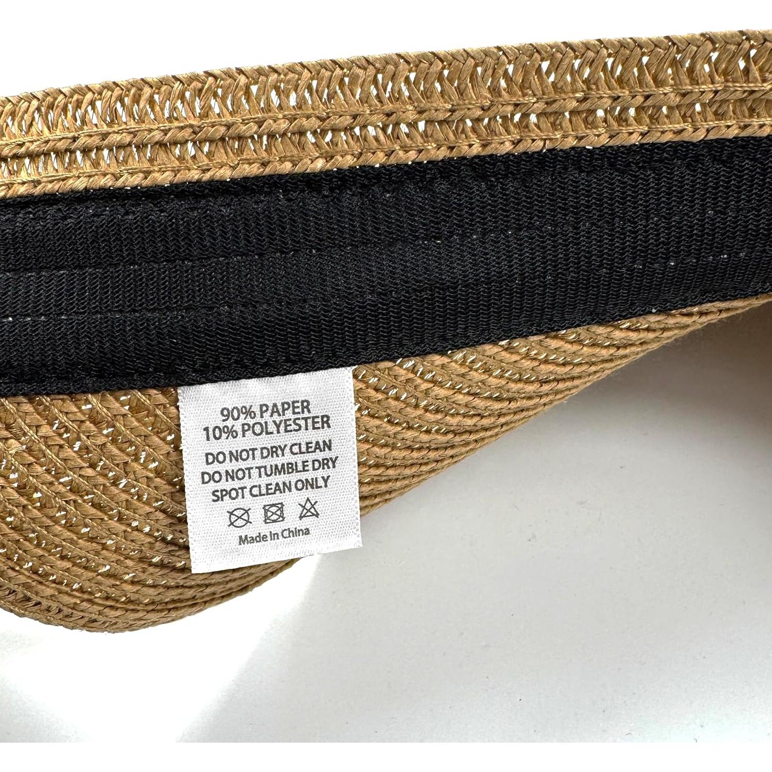 Sombrero Visera Solar Plegable Mujer Paja Caqui Protección UV