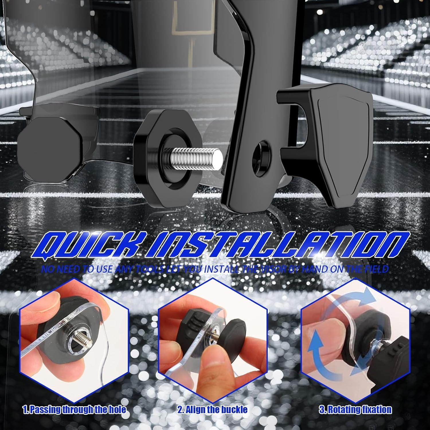 Visera de Fútbol KUBQLIG Negra Elite - Policarbonato Anti-Rayas