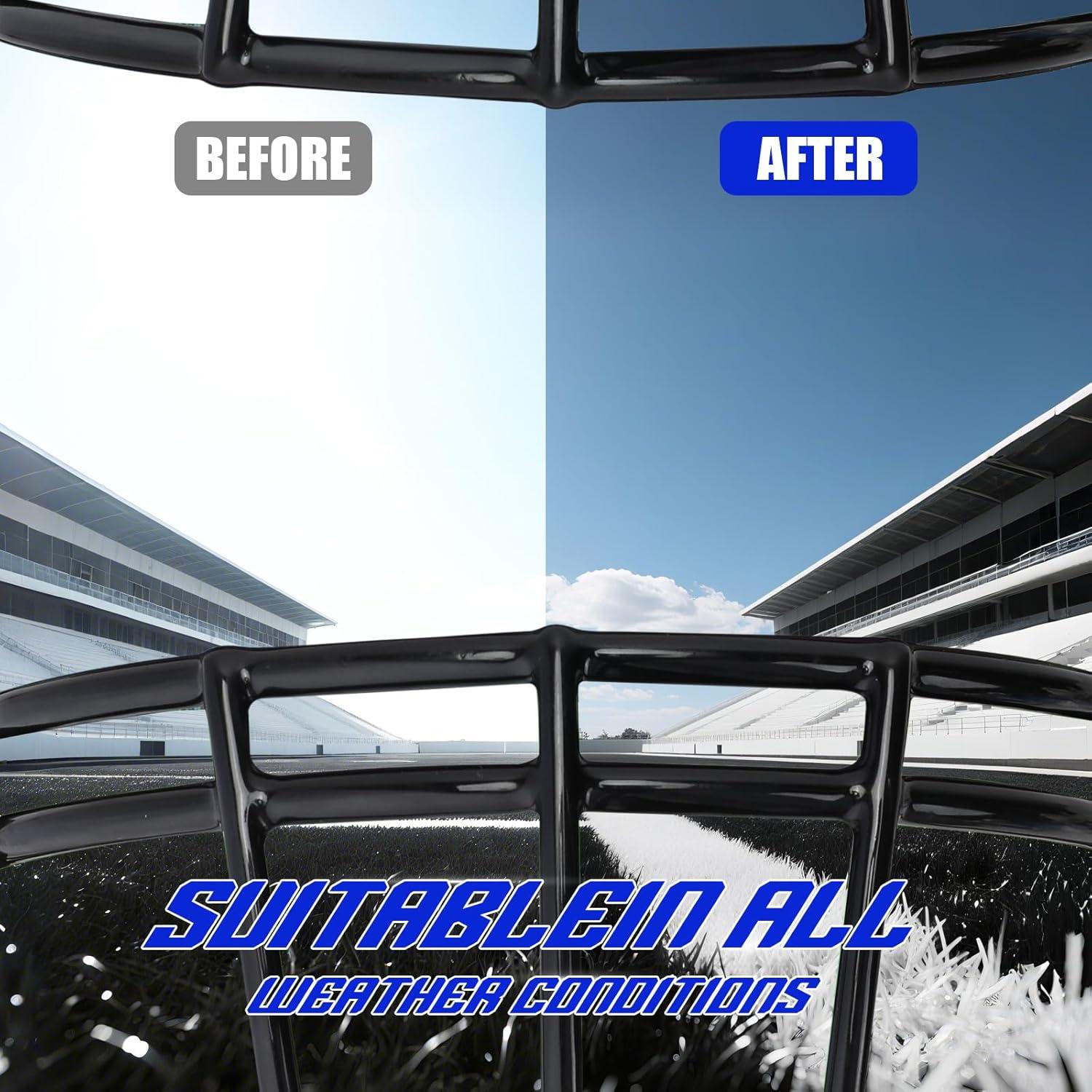 Visera de Fútbol KUBQLIG Negra Elite - Policarbonato Anti-Rayas