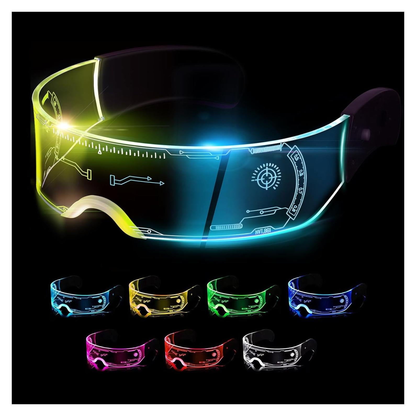 Gafas LED Cyberpunk Iluminadas 7 Colores para Adultos