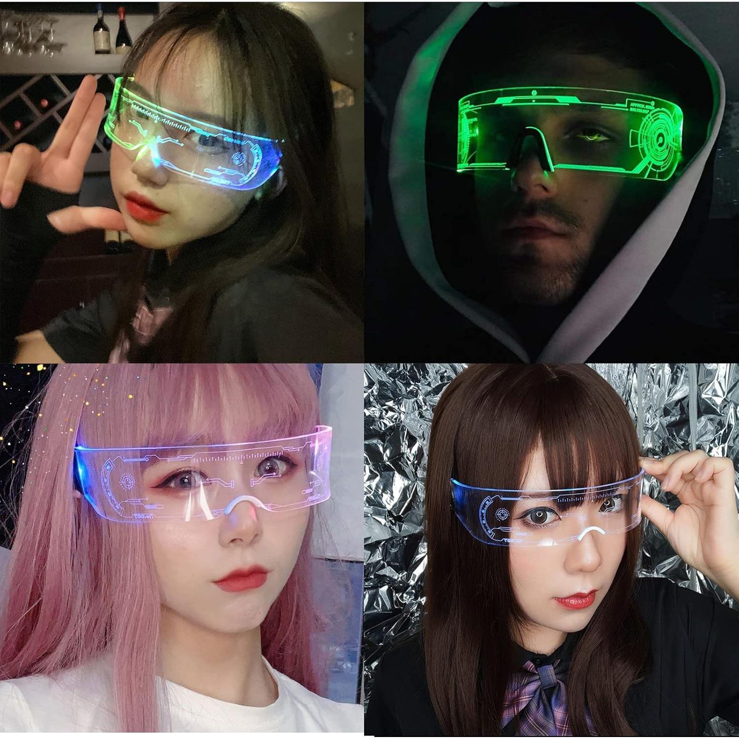 Gafas LED Cyberpunk Iluminadas 7 Colores para Adultos