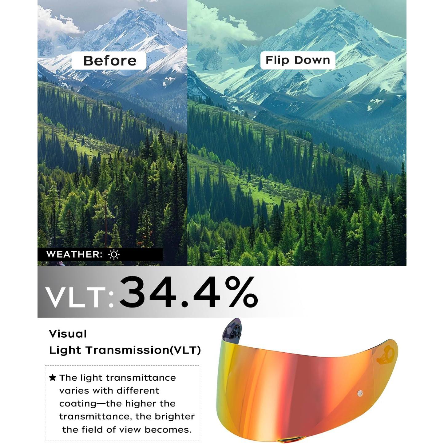 Visera de Casco Soman K1 K1S K3SV K5 K5S Tinte Rojo Revo