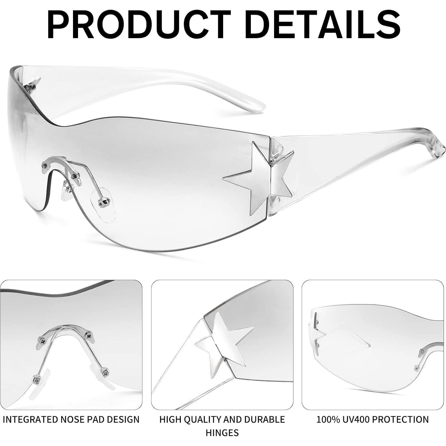 Gafas de sol envolventes COASION Y2K para hombres y mujeres