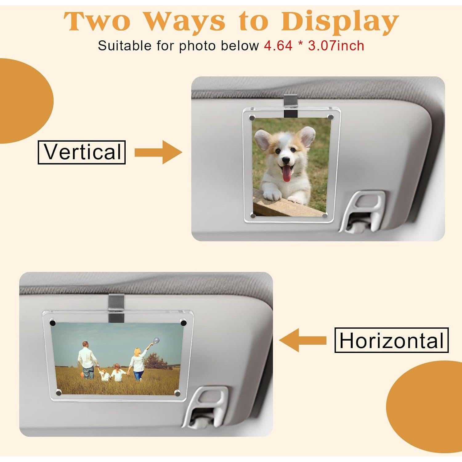 Marco de Foto Magnético Dargoose para Visera de Coche 2-Pack