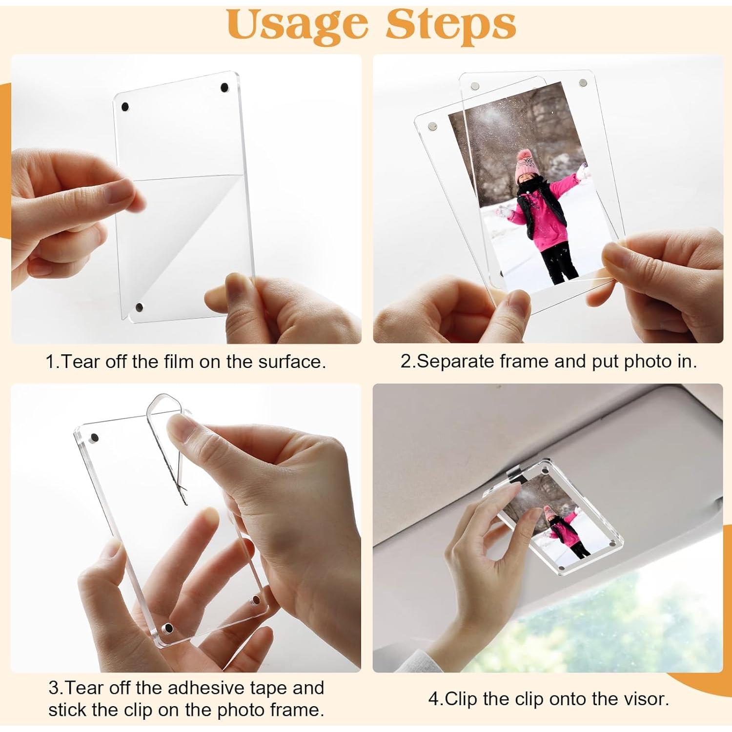 Marco de Foto Magnético Dargoose para Visera de Coche 2-Pack