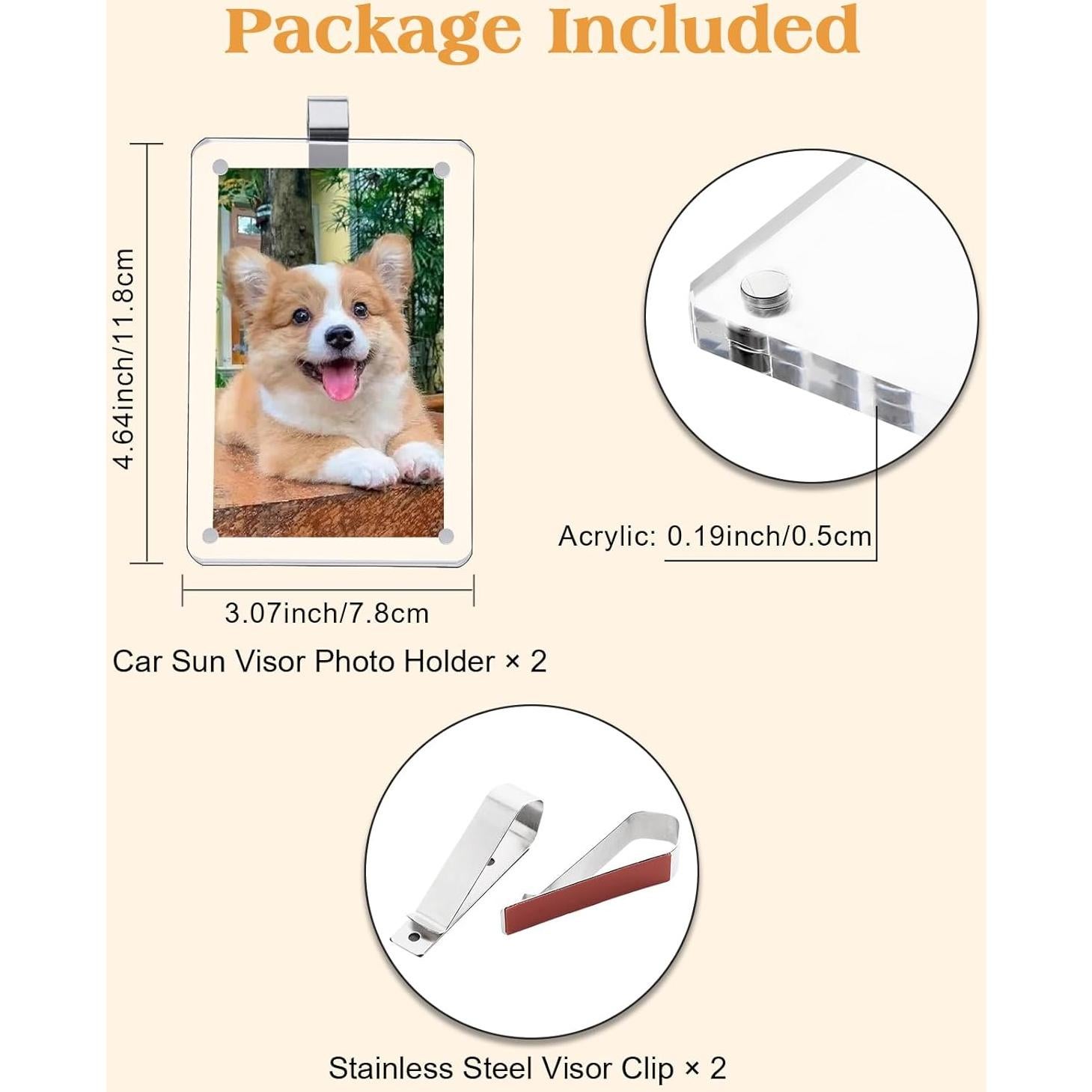 Marco de Foto Magnético Dargoose para Visera de Coche 2-Pack