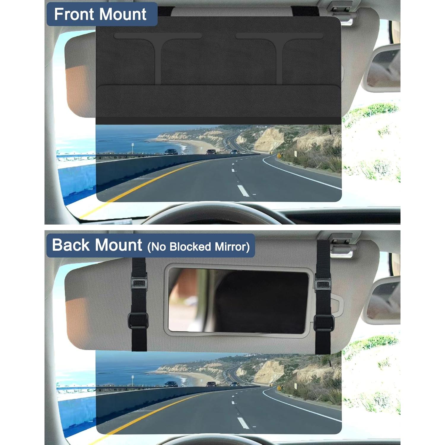 Extensor de Visera de Sol NAZZO para Coche Negro Antirreflejo