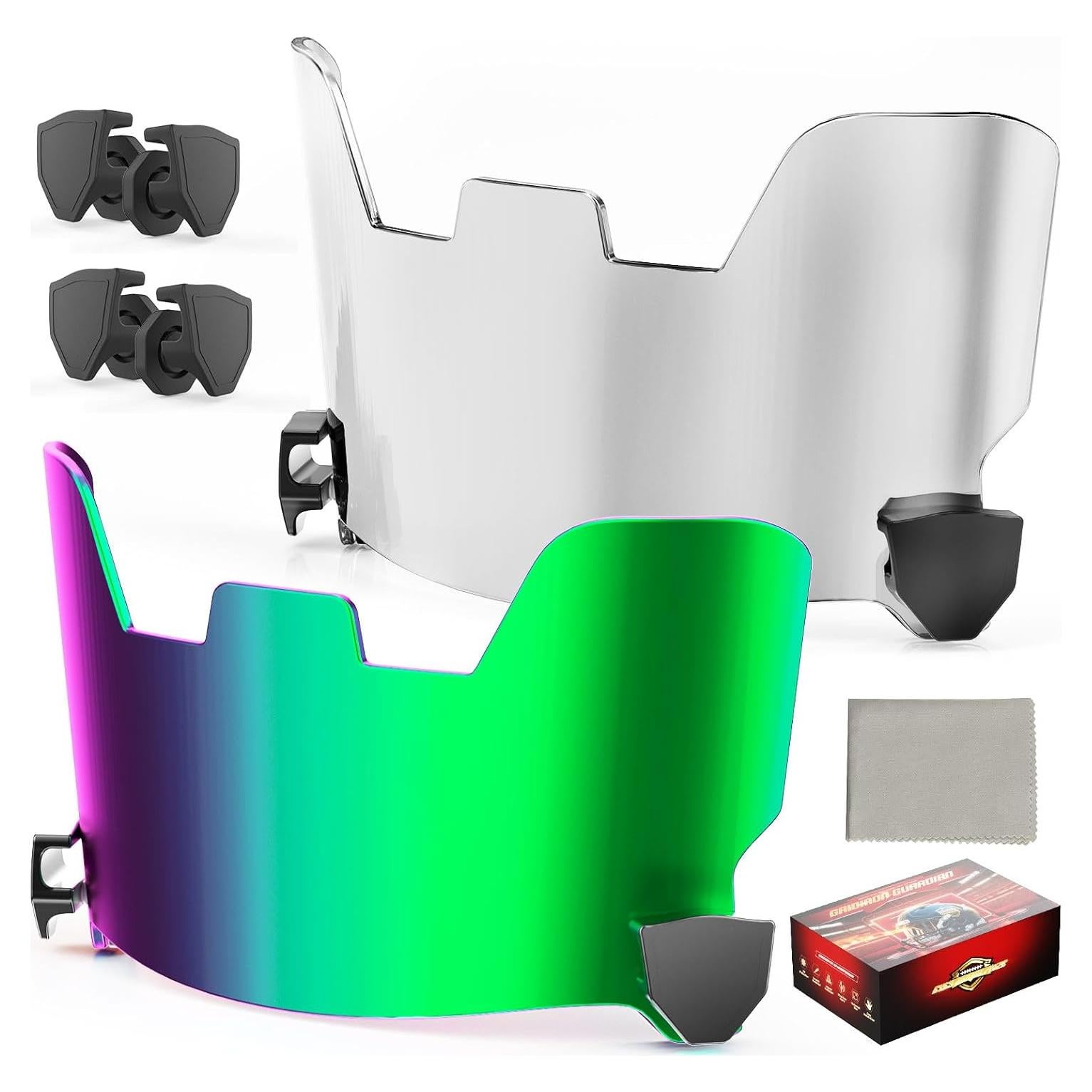 Visera de Fútbol OYMLANX Doble Clara y Verde para Casco