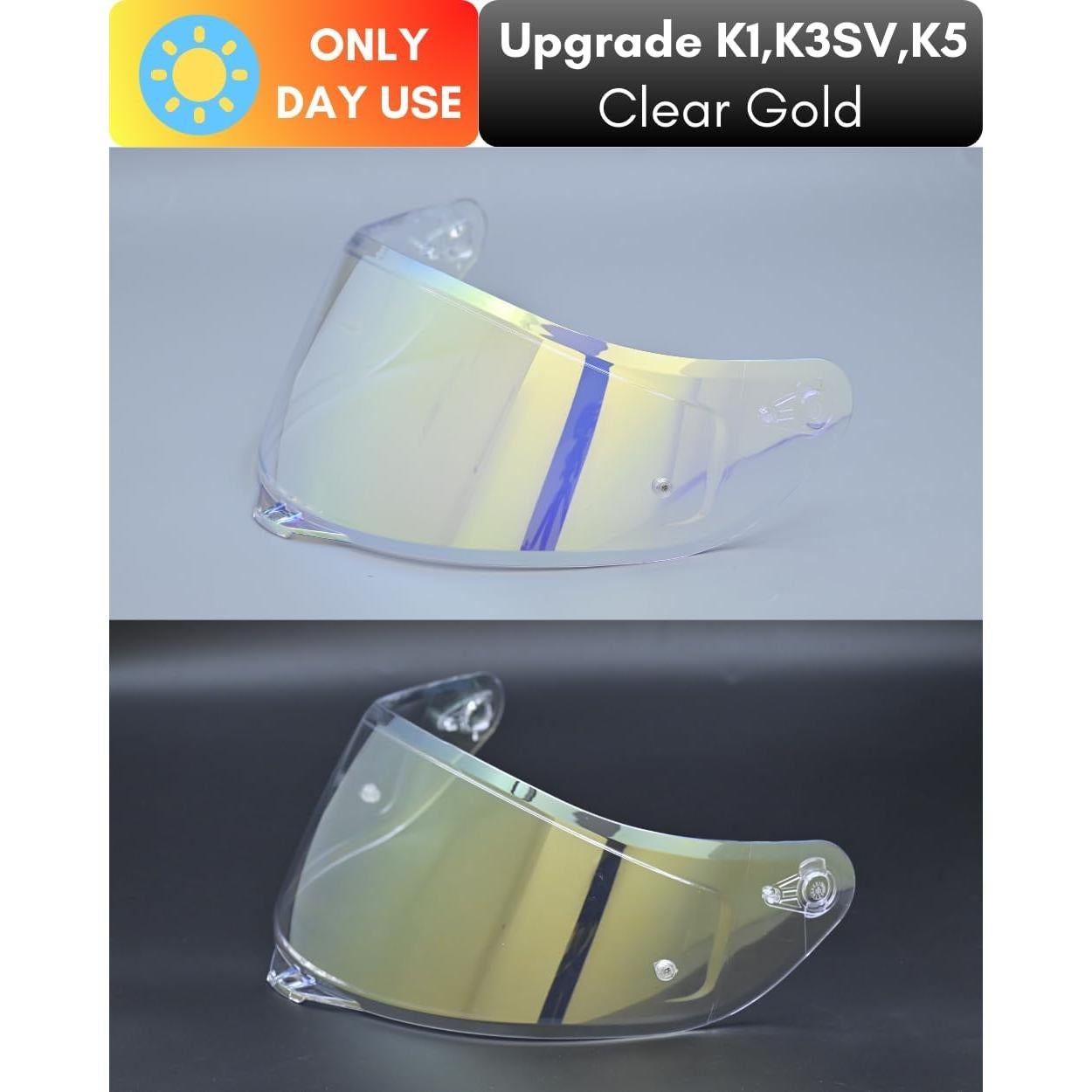 Visera de Casco Logto K1 Upgrade Dorado Claro - Reemplazo AGV