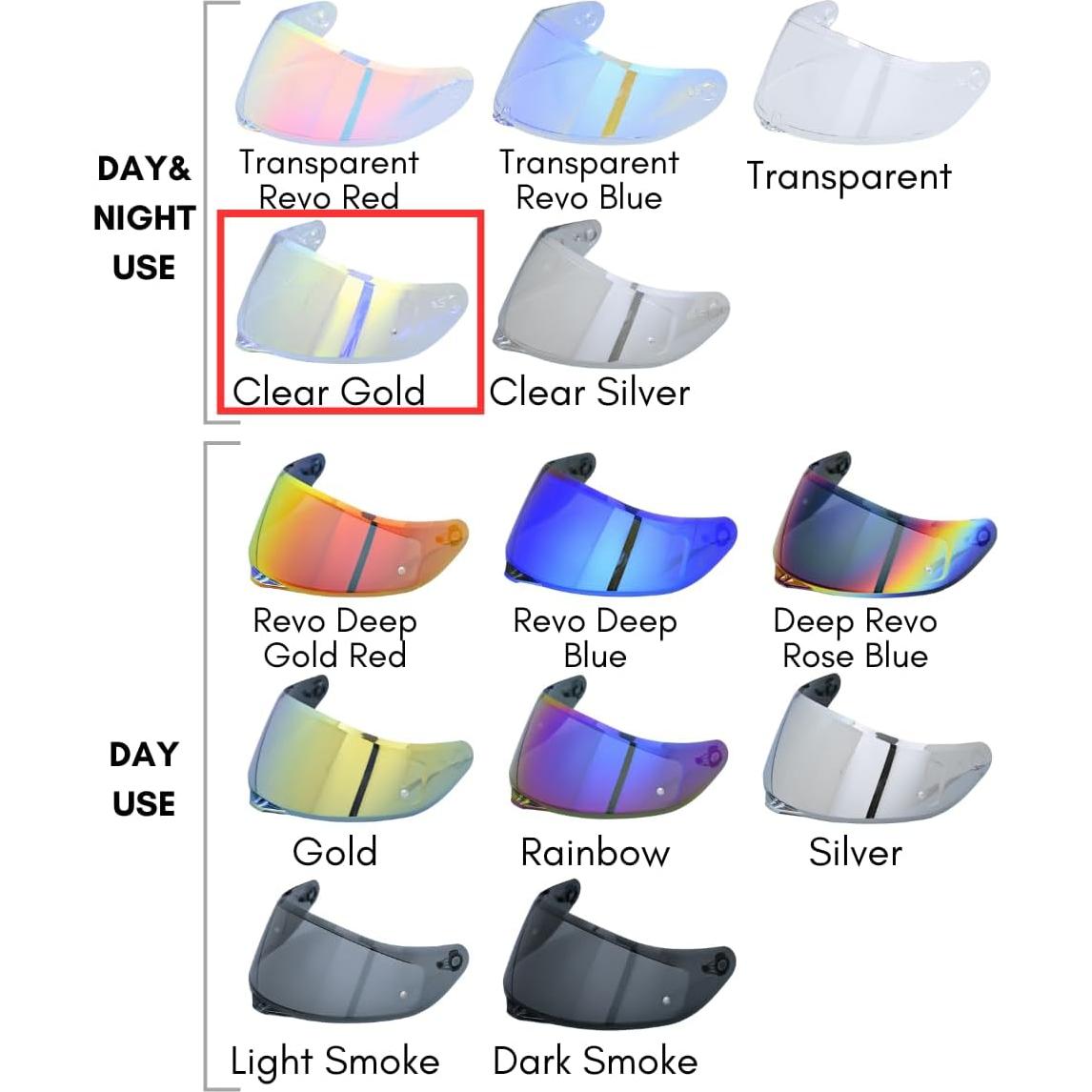 Visera de Casco Logto K1 Upgrade Dorado Claro - Reemplazo AGV