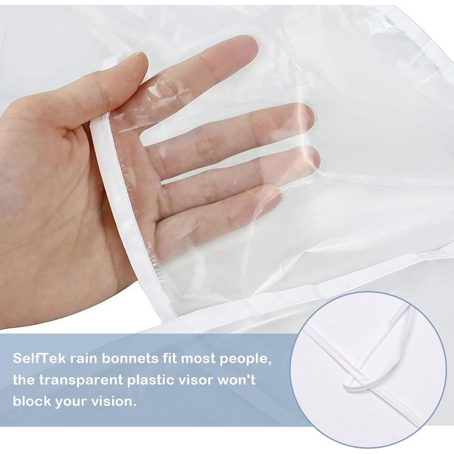 Gorro de Lluvia Impermeable SelfTek con Visera Transparente - 2 Pcs